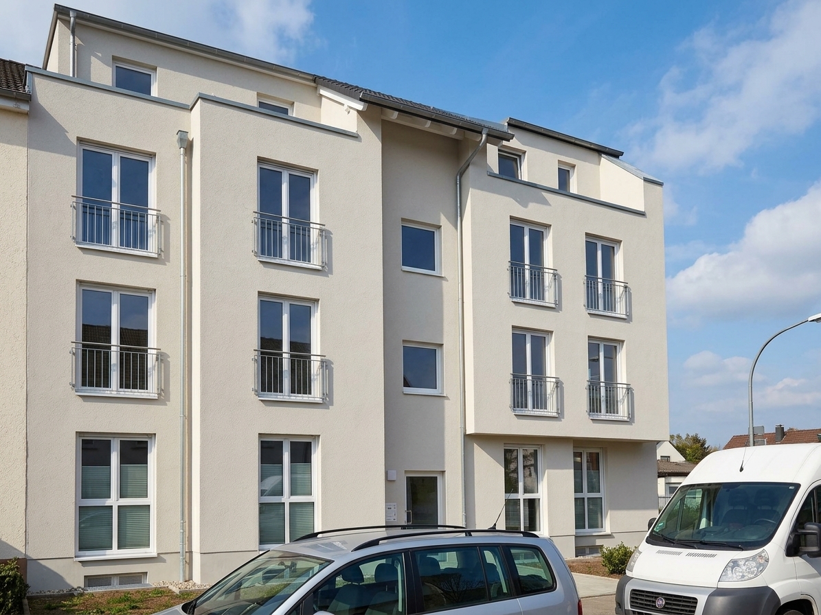 Außenputz-Arbeiten an einem Wohnhaus
