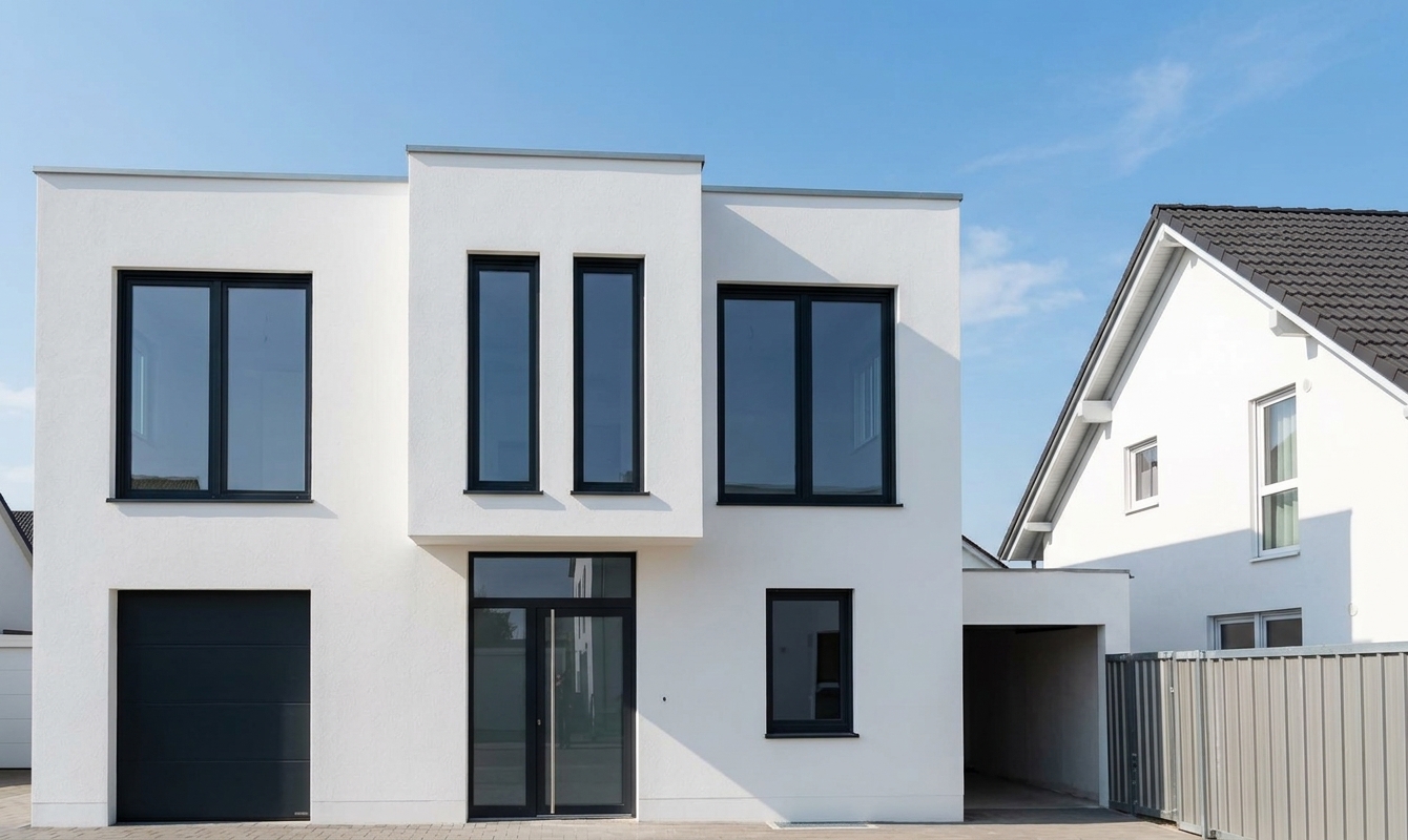 Außenputz-Arbeiten an einem Wohnhaus